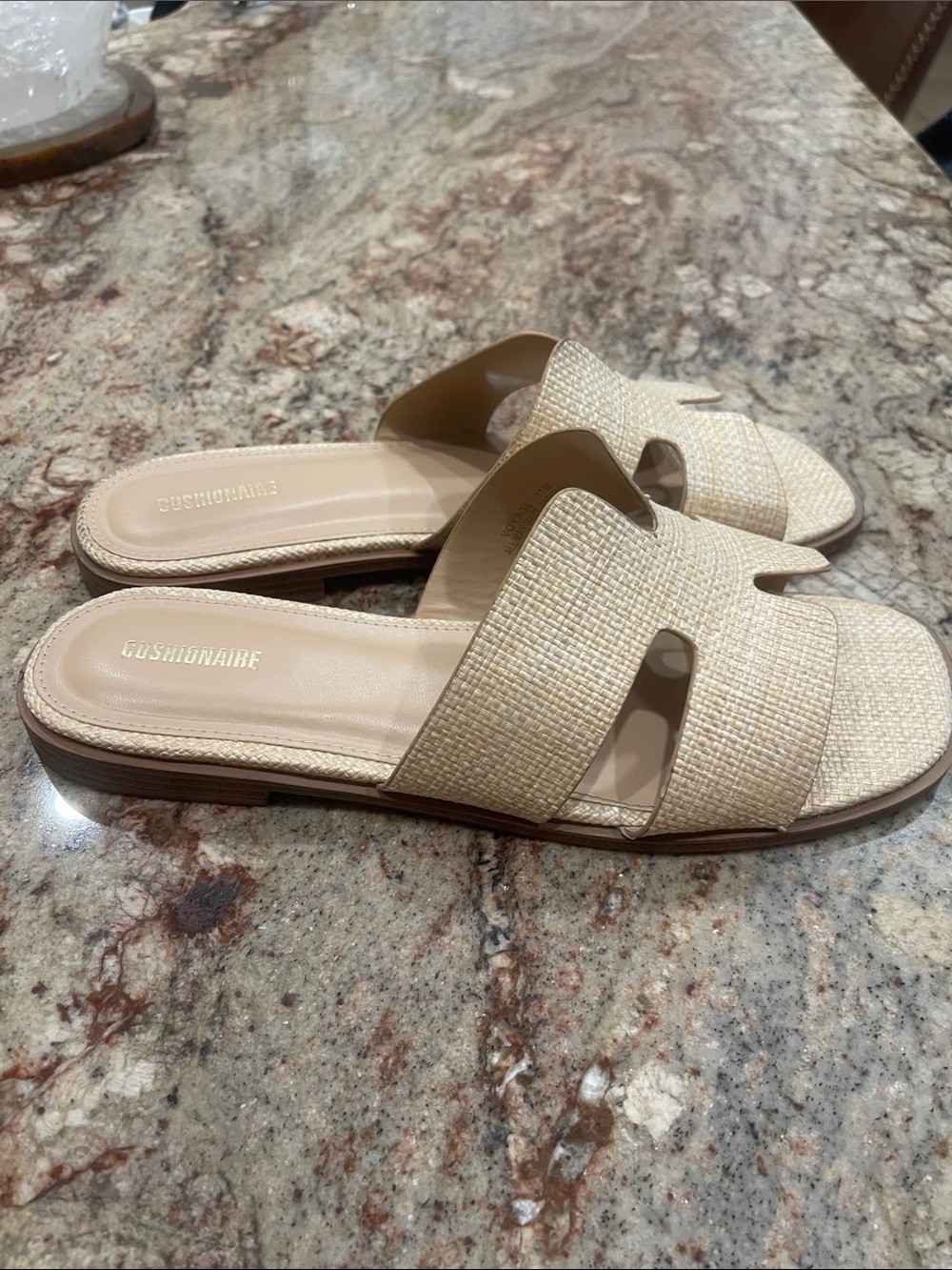 Christian Siriano Woven Neutral Slide Sandals - Beige S:11 - Picture 2 of 4